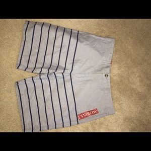 Men's gray and navy stripes shorts size 34